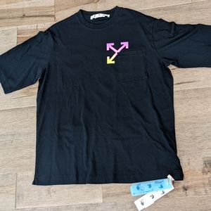 Men's Off-White Rainbow Gradient Arrow Graphic T-Shirt Black
